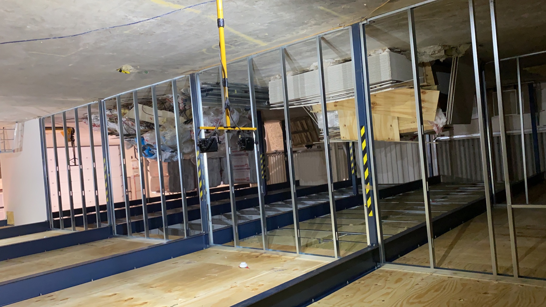Metal partition walls for the Better Origin research lab in Fulbourn