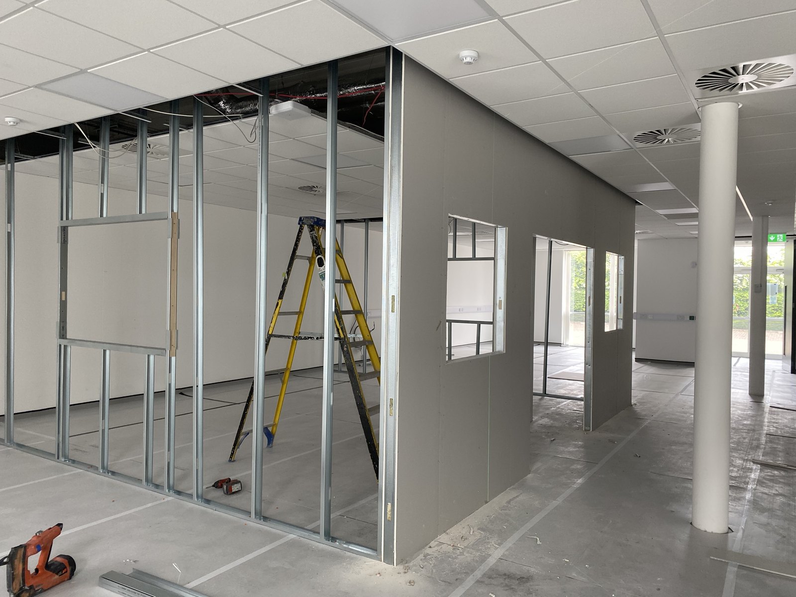 Metal framework for the inspection room before boarding