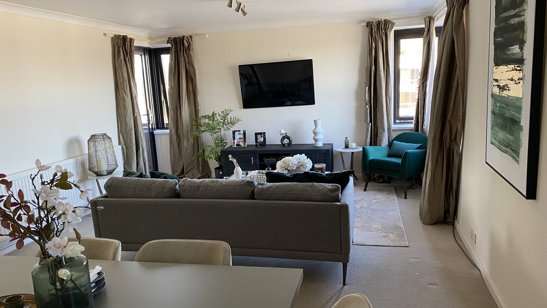 Decorated living and dining room in Camden