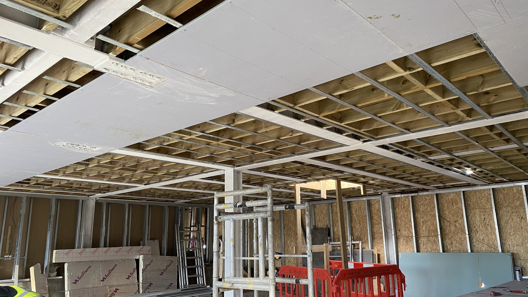 Partition walls and ceiling system for flats in Southend-on-Sea