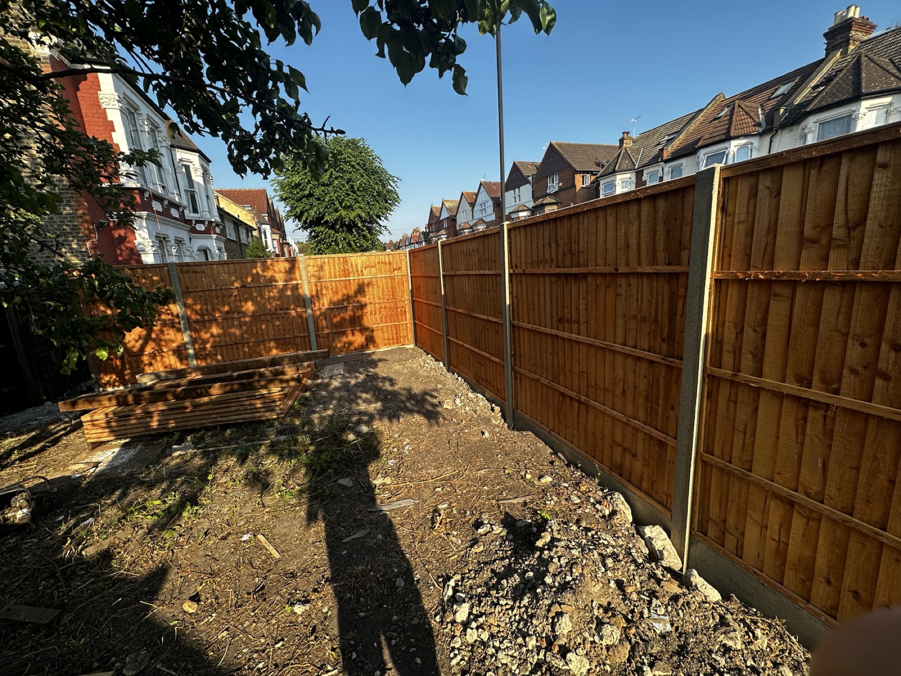 New concrete-post perimeter fencing in Streatham