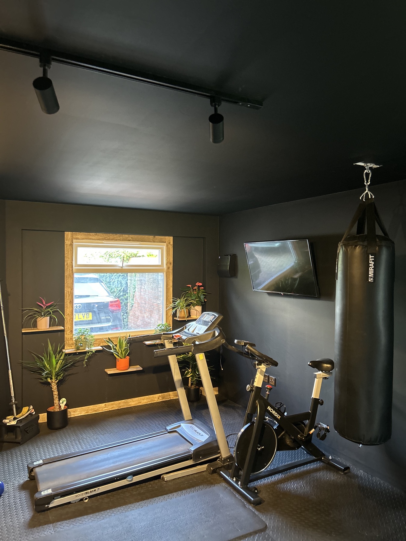 Completed garage conversion home gym in Swaffham
