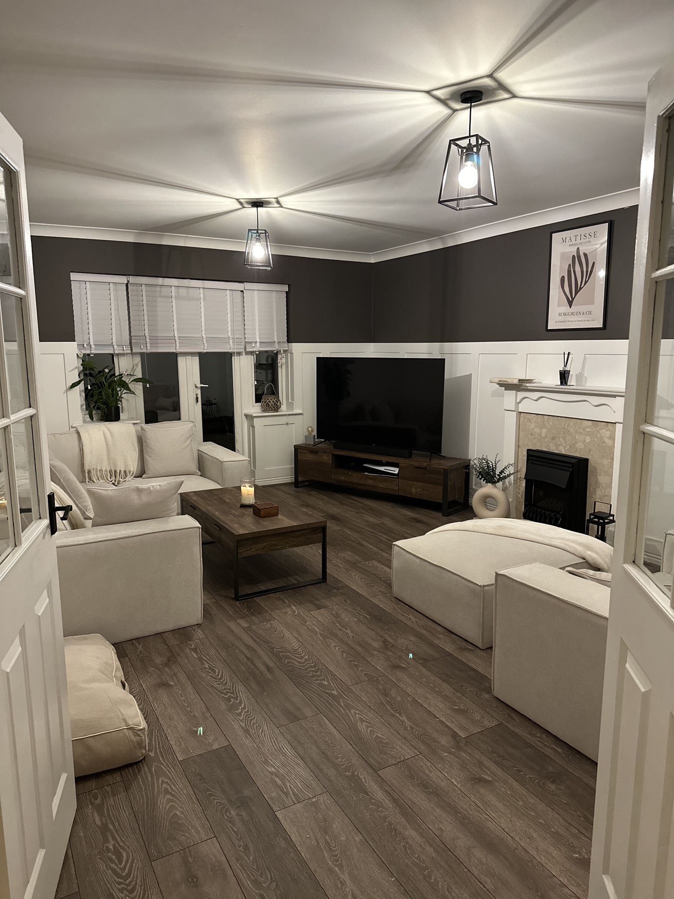 Finished panelled living room in the Swaffham refurbishment