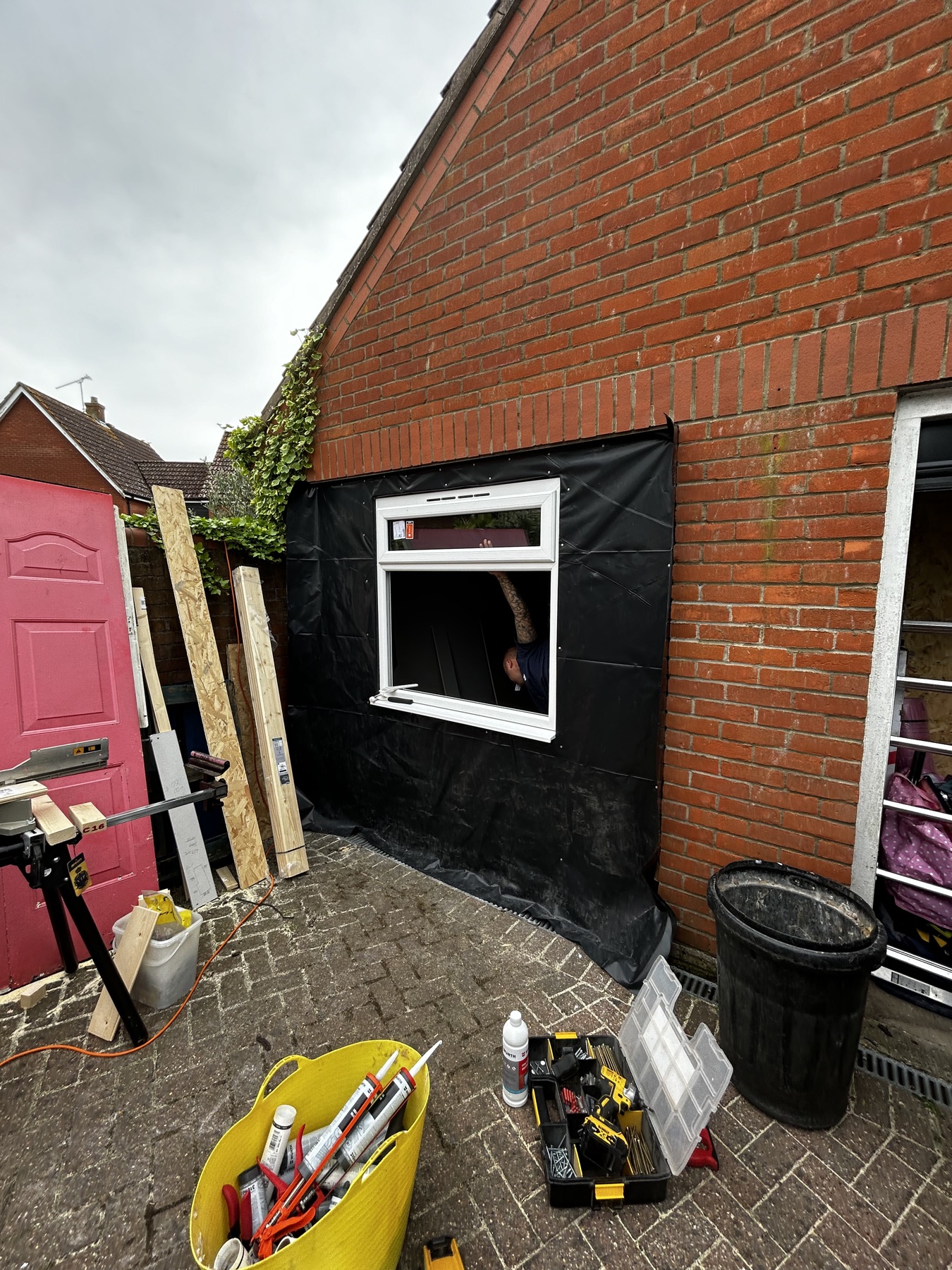 New window fitted in place of the garage door