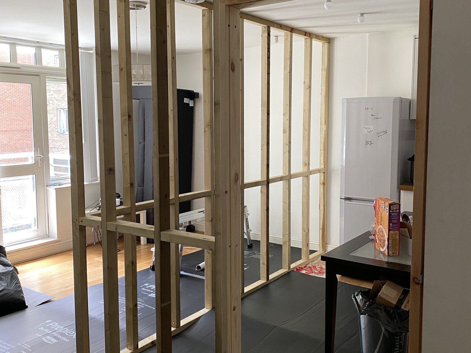 CLS timber studwork for the new Westminster partition