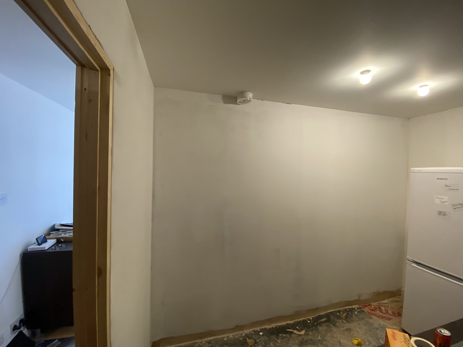 Finished and decorated partition wall in the Westminster property